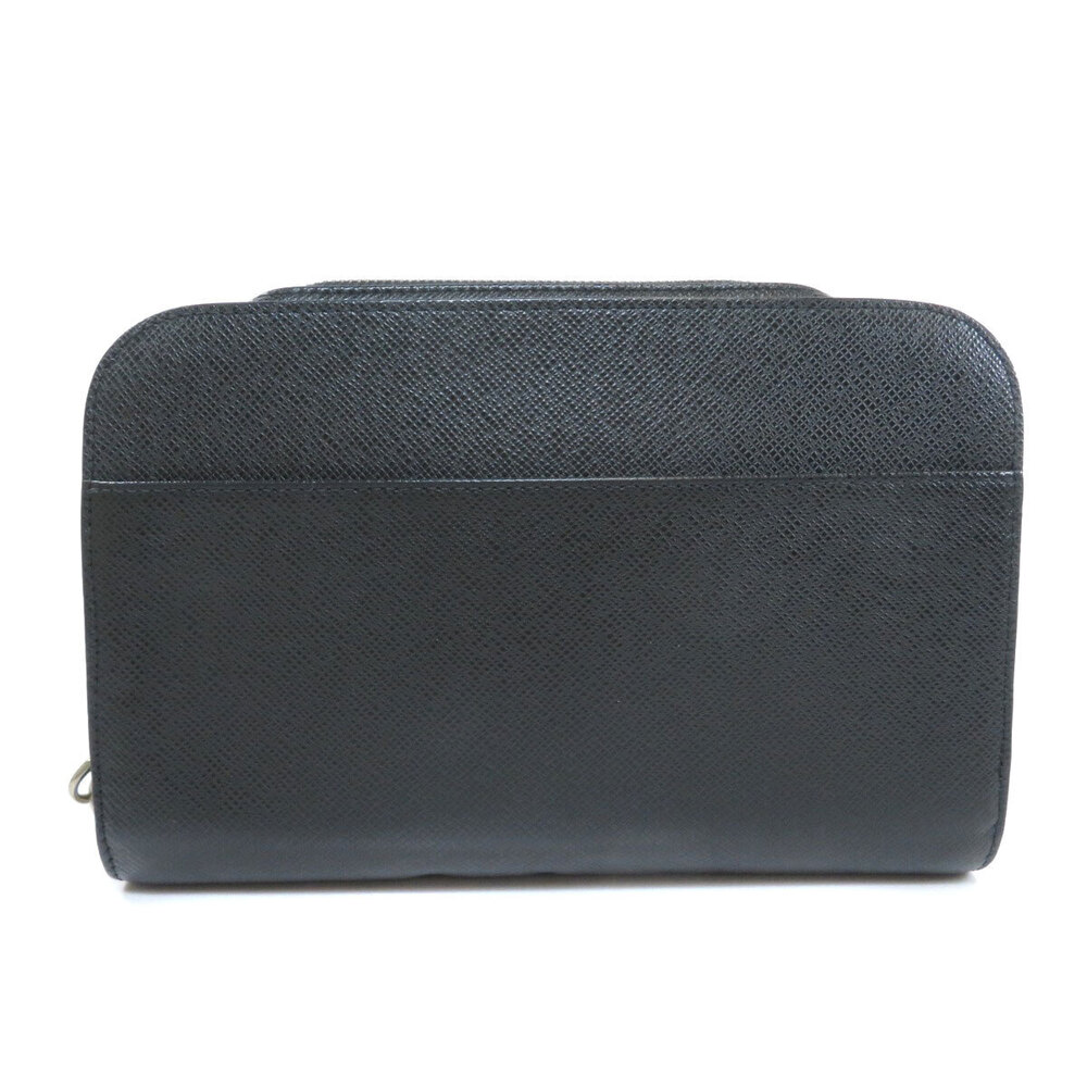 Louis Vuitton Clutch Baikal Leather Bag Taiga Black